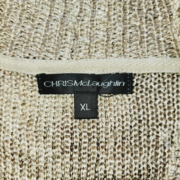 CHRIS McLAUGHLIN WOMEN LONG SLEEVE XL SHORT WASIT COVER UP CARDIGAN SWEATER - Picture 4 of 10